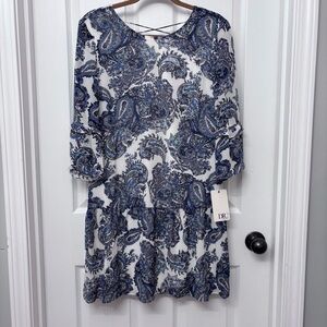 Blue Paisley Ruffle Dress | DR2 by Daniel Rainn M